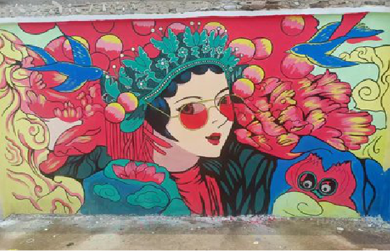 谷城墙体彩绘-网红墙