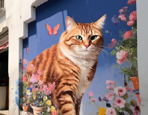 谷城自己绘制有个性的手绘墙