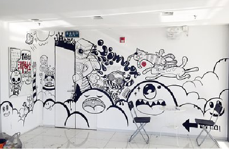 谷城手绘墙并非传统涂鸦。